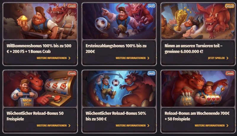 Découvrez les bonus sans dépôt et les codes promo de Dragonia Casino.